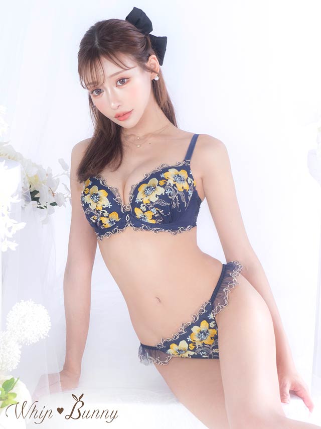 5/8再販!Noble Lacy Casablanca Bra&Shorts/Navy ノーブルレーシー 