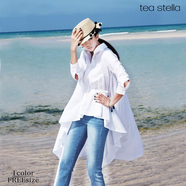 アシンメトリーロングシャツ[tea stella]の通販はdazzystore(デイジー