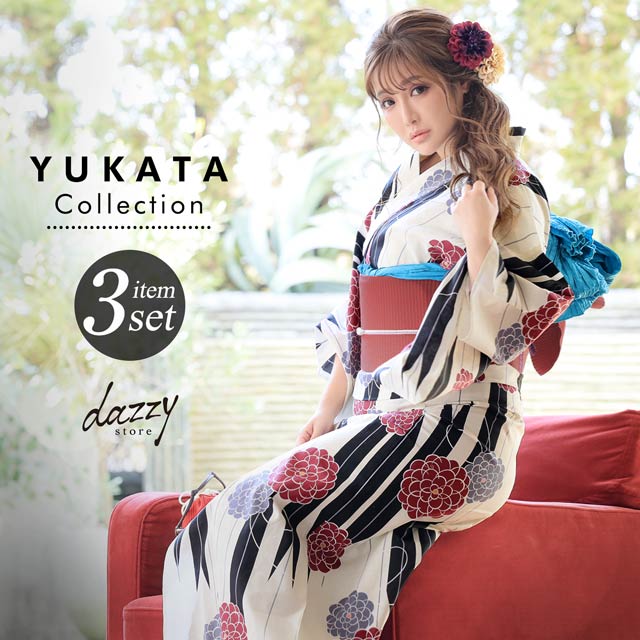 3点SET] 矢羽根に万寿菊浴衣 【2020年新作/YUKATA by dazzy】の通販は