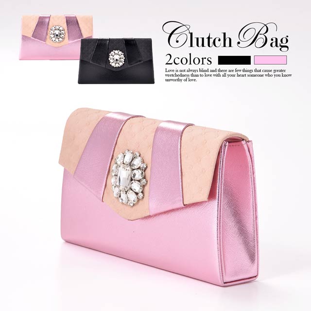 全2色 2way チェーンベルト付きゴージャスビジューエナメルクラッチバッグの通販はdazzystore デイジーストア Hl7d010