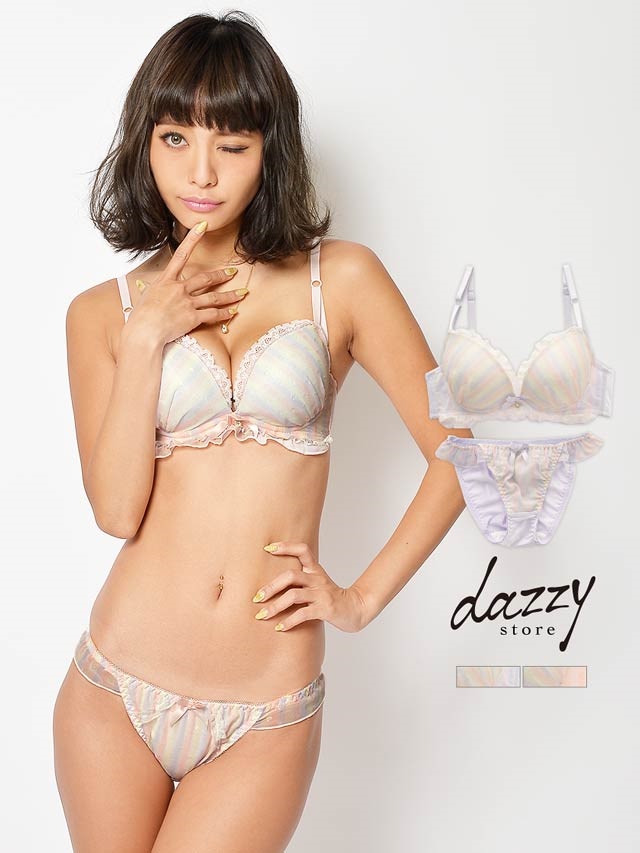 グラデーション×フリルシフォンブラジャー&ショーツの通販はdazzystore