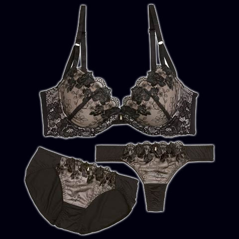 【3点セット】ブルーミングヌーディシアー育乳脇高ブラジャー&フルバック&Tバックショーツ[推し]