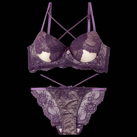 [美城れいか着用]クロスカットアウトレーシィブラジャー&バック透けフルバックショーツ[推し][人気]