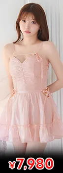シフォン生地×ビジューカットアウト♪あざと肌魅せAラインセットアップミニ丈キャバドレス[XS~M/3サイズ展開]