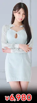 ドレープフリル×大胆スリット♪美脚魅せタイトロング丈キャバドレス[SML/3サイズ展開]