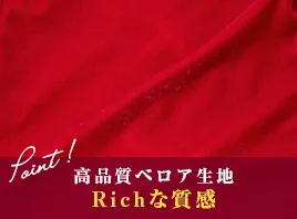 高品質なベロア生地 Richな質感