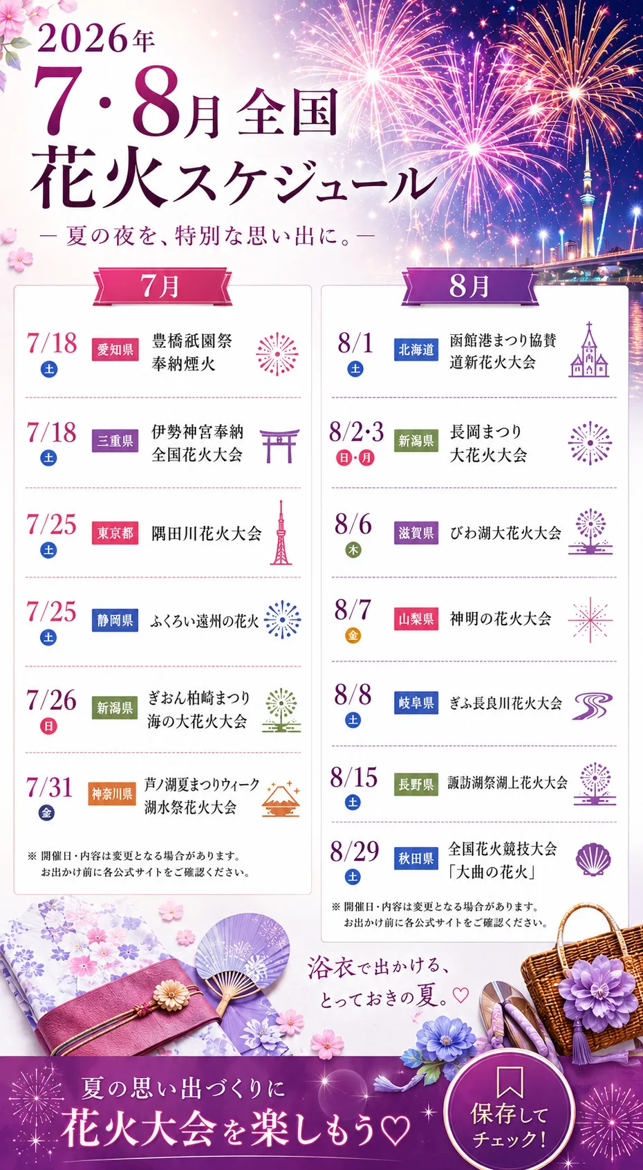 花火大会スケジュール