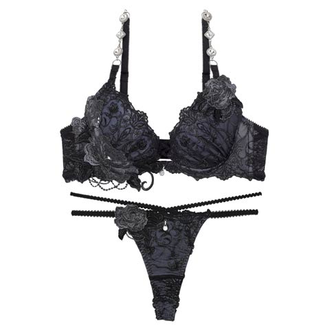 【Tバック】【明日花キララプロデュース/WhipBunny】Arabesque Chiffon Princess Bra&T-back/アラベスクシフォンプリンセスブラ＆Tバック