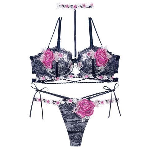 【Tバック】【明日花キララプロデュース/WhipBunny】Arabesque Chiffon Princess Bra&T-back/アラベスクシフォンプリンセスブラ＆Tバック