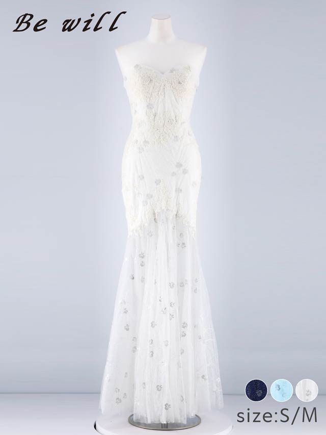 dazzystore スリット入りフラワー刺繍ビジューロングドレス 楽天市場