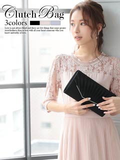 10/19再販![2way]プリーツデザインレタークラッチバッグ