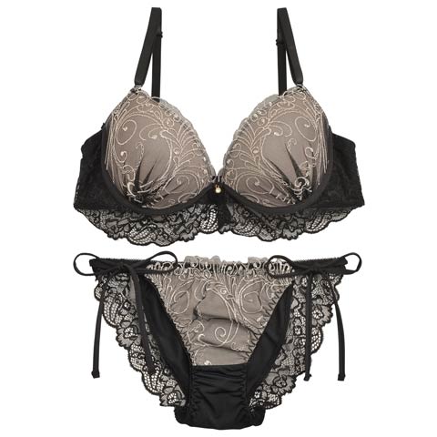 11/13再販!【三上悠亜着用】ロイヤルレースレイヤードブラジャー&サイド紐フルバックショーツ