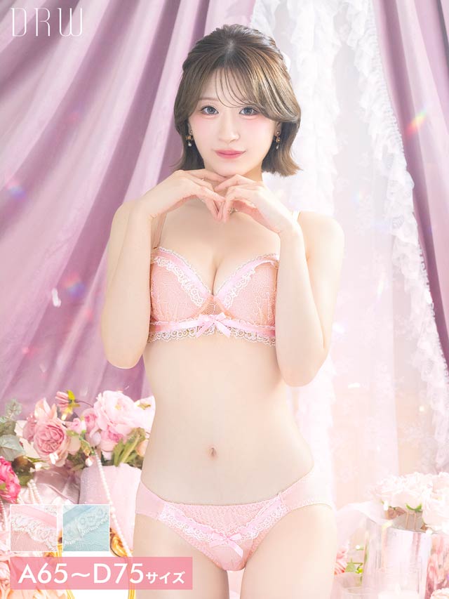 8/5新作!パステルレースフリルブラジャー&フルバックショーツ[推し][人気]