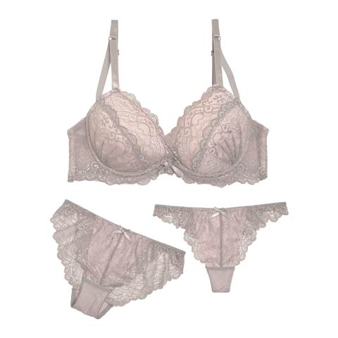 三上悠亜着用】【3点セット】ヌーディ総レースブラジャー＆バック透け