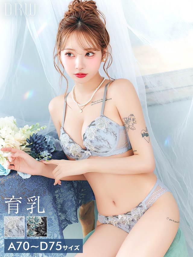 【3点セット】ドレッシーシアーレースブラジャー&フルバック&Tバックショーツ[推し]