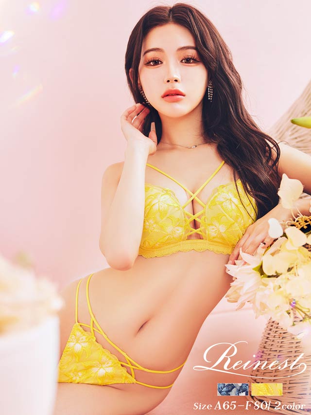 Reinest】グラマーレースアップリリーブラジャー&バック透けフル