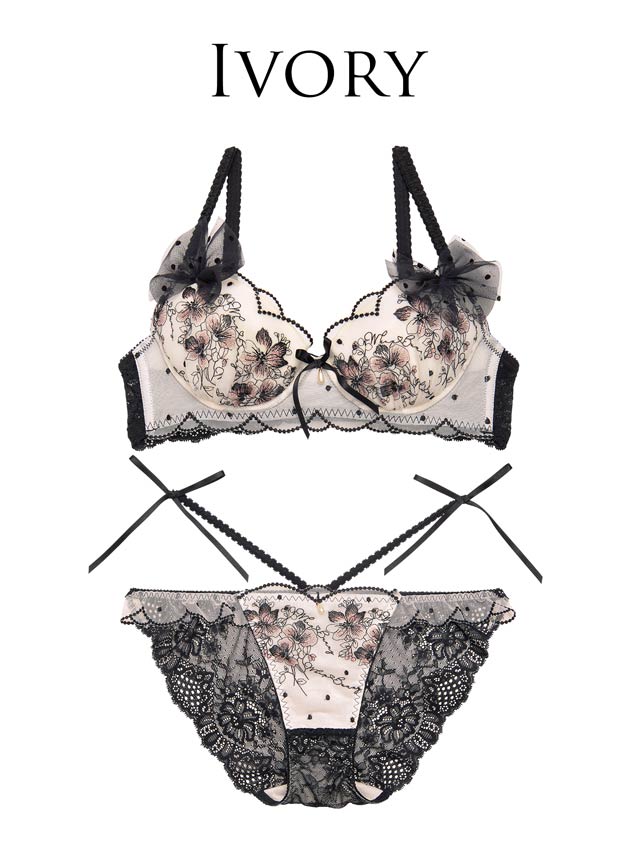 明日花キララプロデュース/WhipBunny】Floral Dot Scallop Bra&Shorts