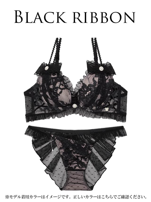 明日花キララプロデュース/WhipBunny】Dot Ribbon Tulle Bra&Shorts