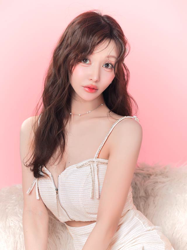 フロントジップ×ビスチェ風チュールAラインミニ丈キャバドレス