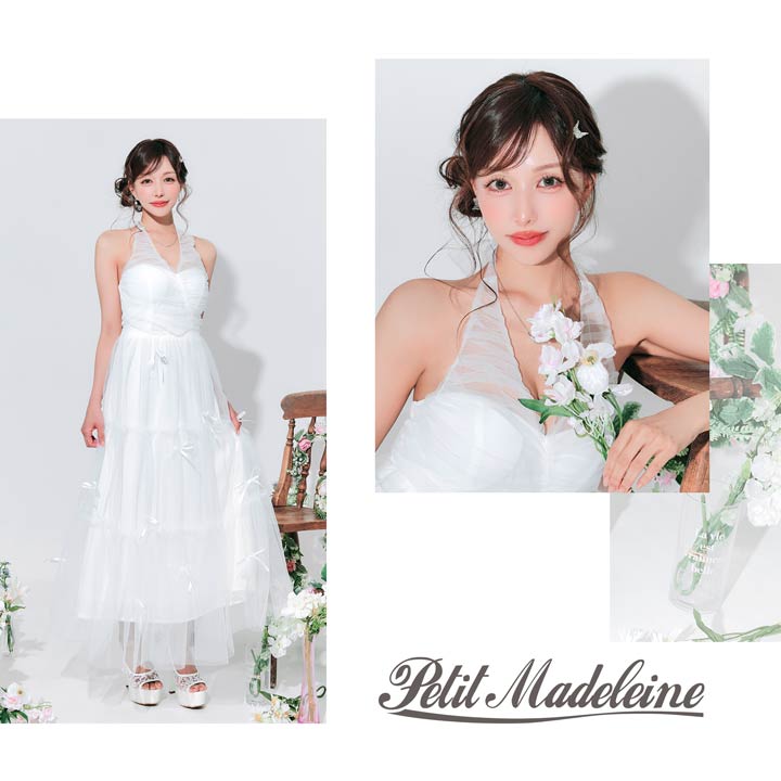 [桜井みづき着用]フィッシュテールが上品エレガントマーメイド膝丈キャバドレス[Petit Madeleine プティマドレーヌ][0～3サイズ展開]