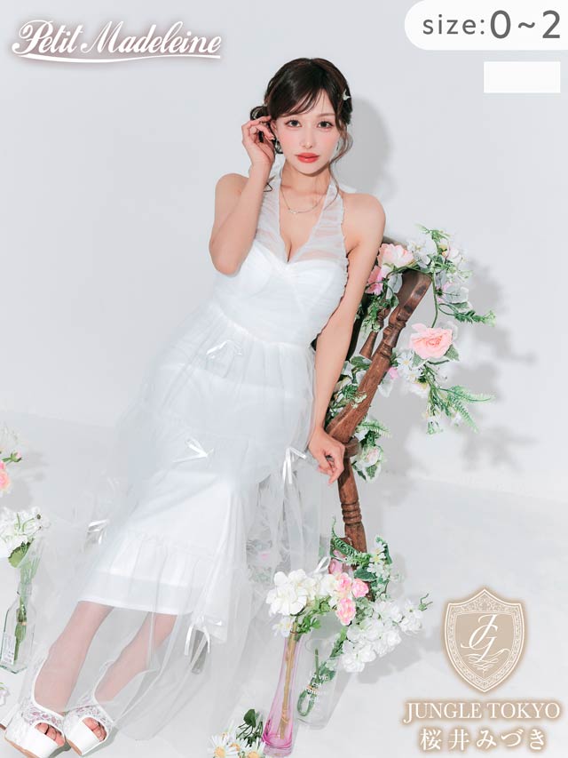 10/2新作![桜井みづき着用]シフォンチュール×散りばめリボン♪主役