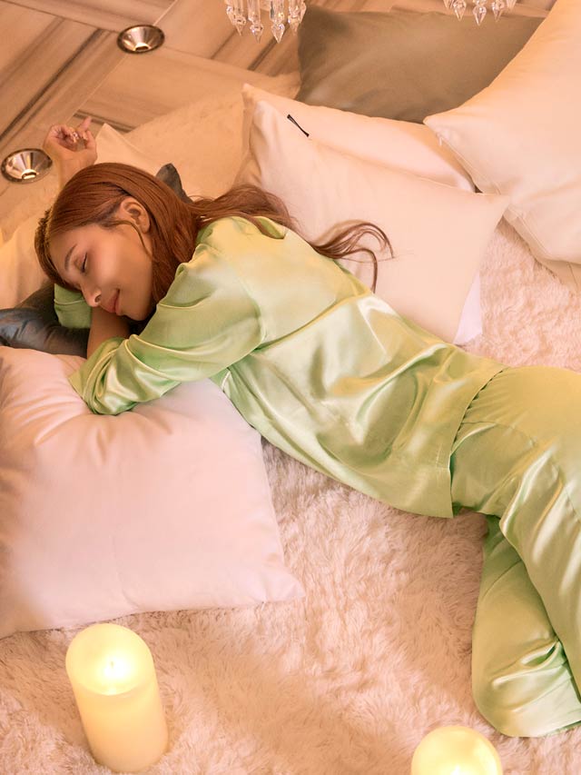 Mivera＆/みゆうプロデュース】Silk Grace Pajamas シルクグレース
