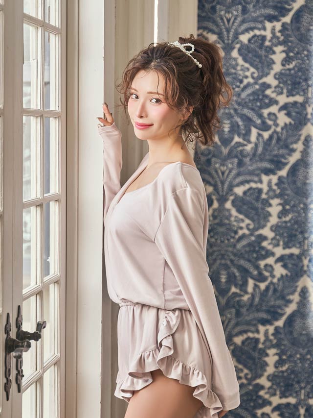 3/24新作!Belle Drape Rompers　ベルドレープロンパース/GRAY