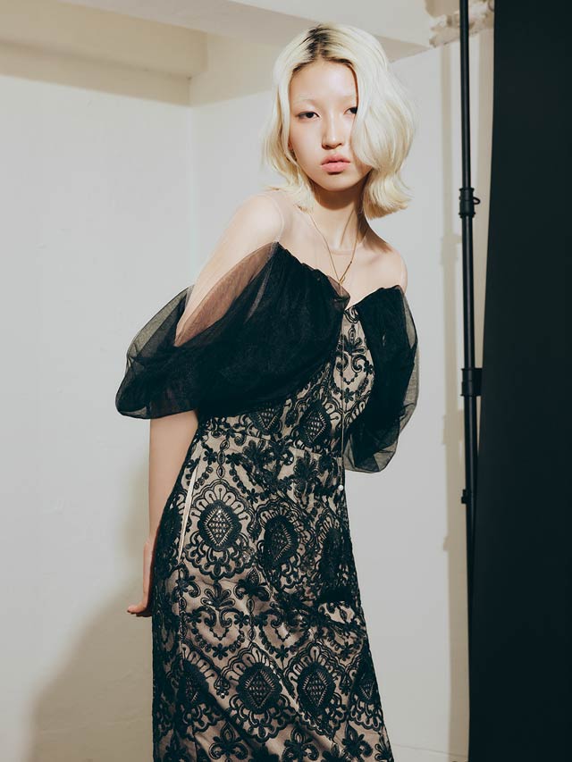darial】offsholder lace dress / オフショルダーレースドレス[SM/2