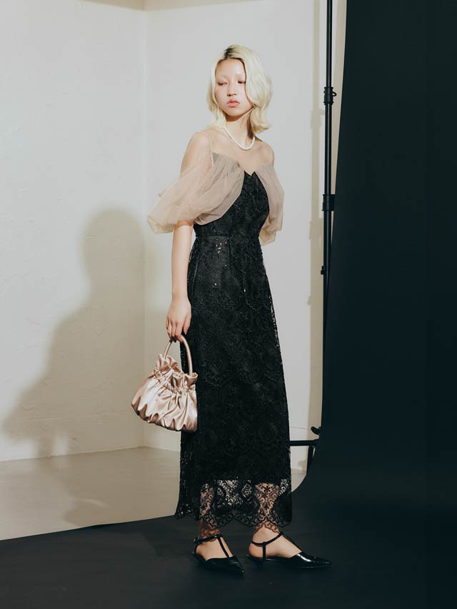 darial】offsholder lace dress / オフショルダーレースドレス[SM/2