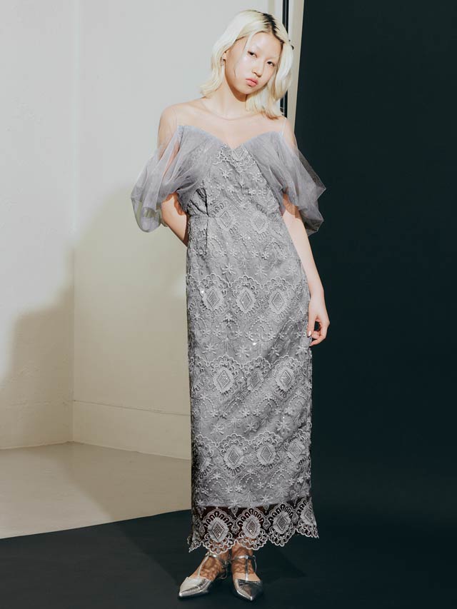 darial】offsholder lace dress / オフショルダーレースドレス[SM/2