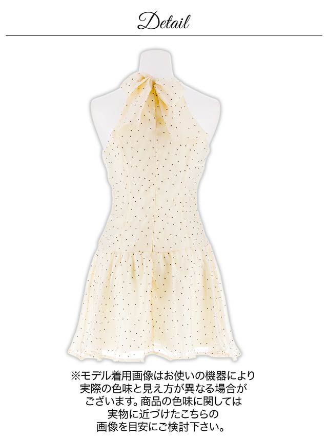 7/22新作!トレンドの私服風デザイン♪ドット柄フレアAラインミニ丈