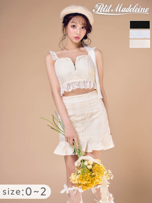 大人レース膝丈ドレス