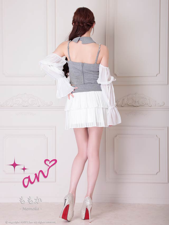 2/12再入荷!【ポイント20倍】[an]襟付きフロントビジュー2wayチュール