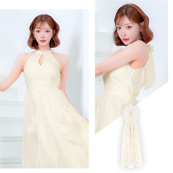 8/21新作![桜井みづき着用]ブラウンチェック×アメスリ♪センタージップとプリーツで魅せるAラインミニ丈キャバドレス[Petit Madeleine プティマドレーヌ]