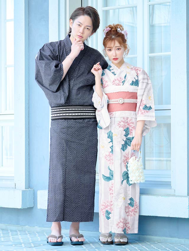明日花キララ着用[3点SET]キュートダリア柄浴衣【2022年新作/YUKATA by