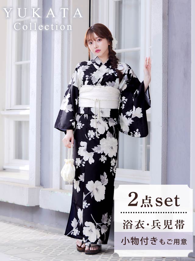 2点SET]濃紺×ポピー柄浴衣【2026年新作/YUKATA by dazzy】の通販は