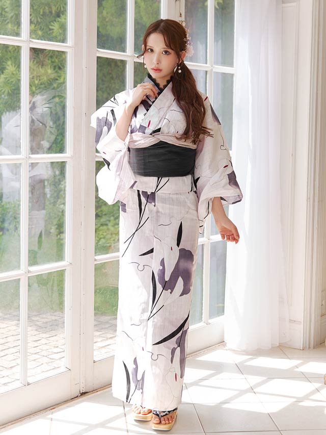 白地×大輪花柄浴衣【2026年新作/YUKATA by dazzy】の通販はdazzystore