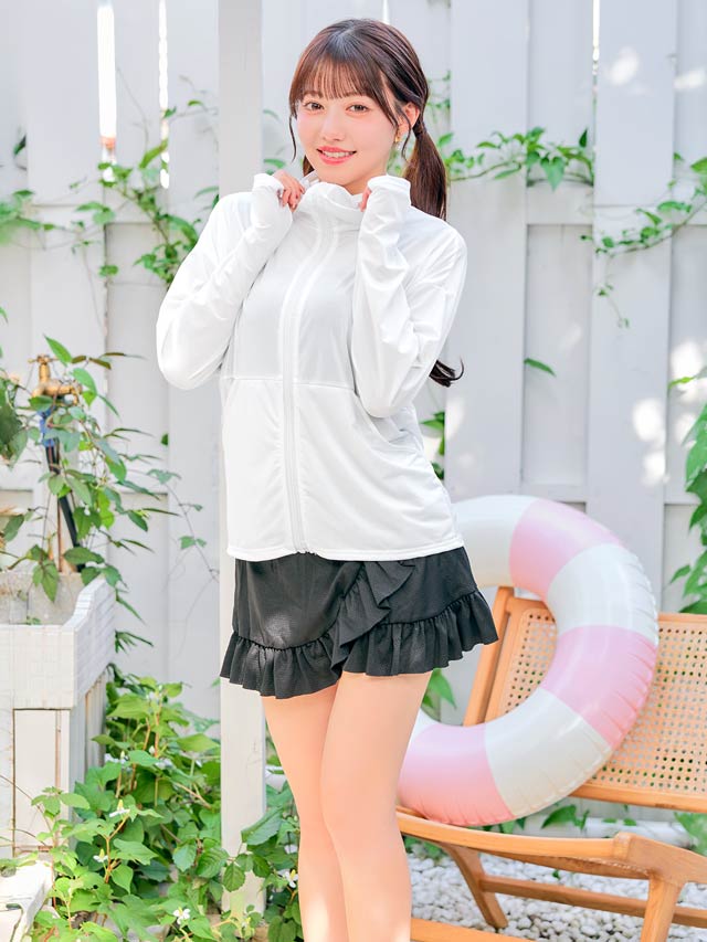 単品]フード付きジップラッシュガード/水着【dazzy beach/2026ビキニ