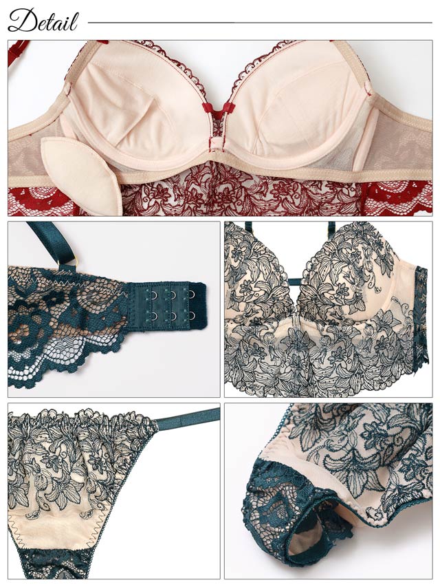 Tバック】リュクスリリービスチェブラジャー&バック透けTバック