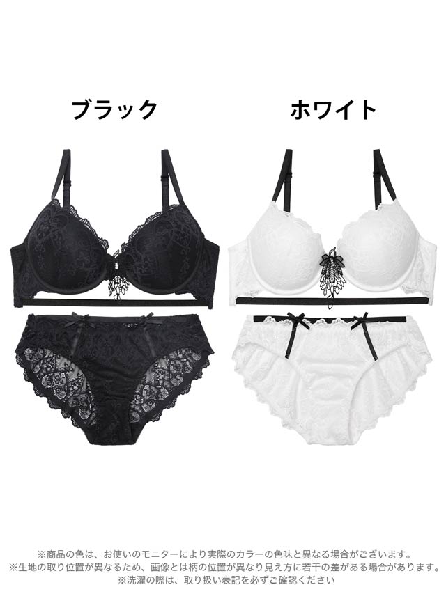 ヴィーナスシルエットレースブラジャー&バック透けフルバックショーツ 