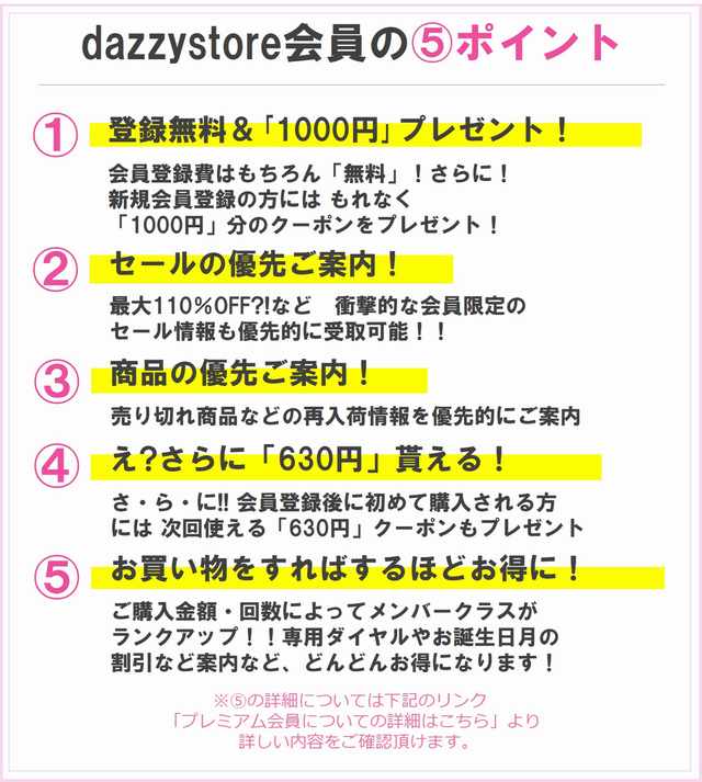 dazzystore会員の5ポイント