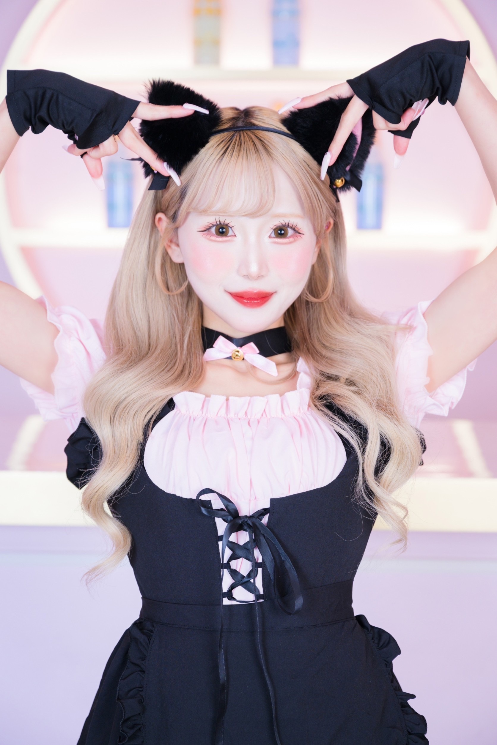 [6点SET]ネコ耳ポンチョ＆ミニスカートセット[2024サンタ/コスプレ]