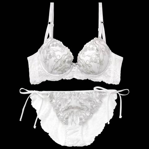 センシュアルネオンリングコード育乳脇高ブラジャー&バック透けフルバックショーツ