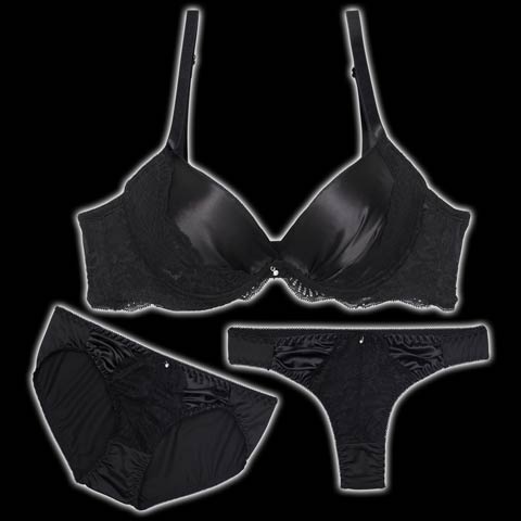 ラディアントコードレース育乳脇高ブラジャー&バック透けフルバックショーツ